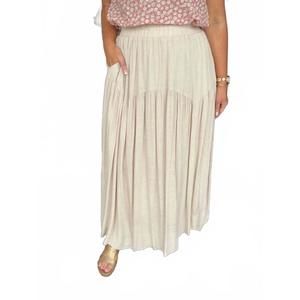 NEW DOE AND RAE yoke front maxi skirt in oatmeal
